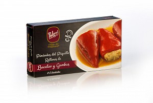 Poivrons piquillos farcis à la morue et aux crevettes