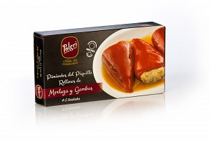 Poivrons piquillos farcis au merlu et aux crevettes